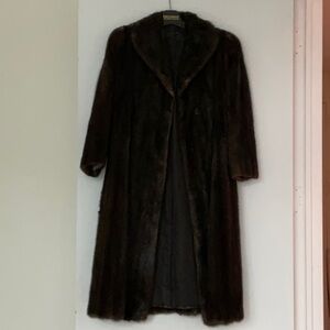 Vintage brown mink coat, full length